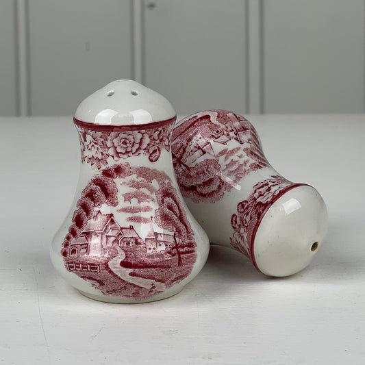 Vintage salt-og peberbøsse, Engelsk fajance