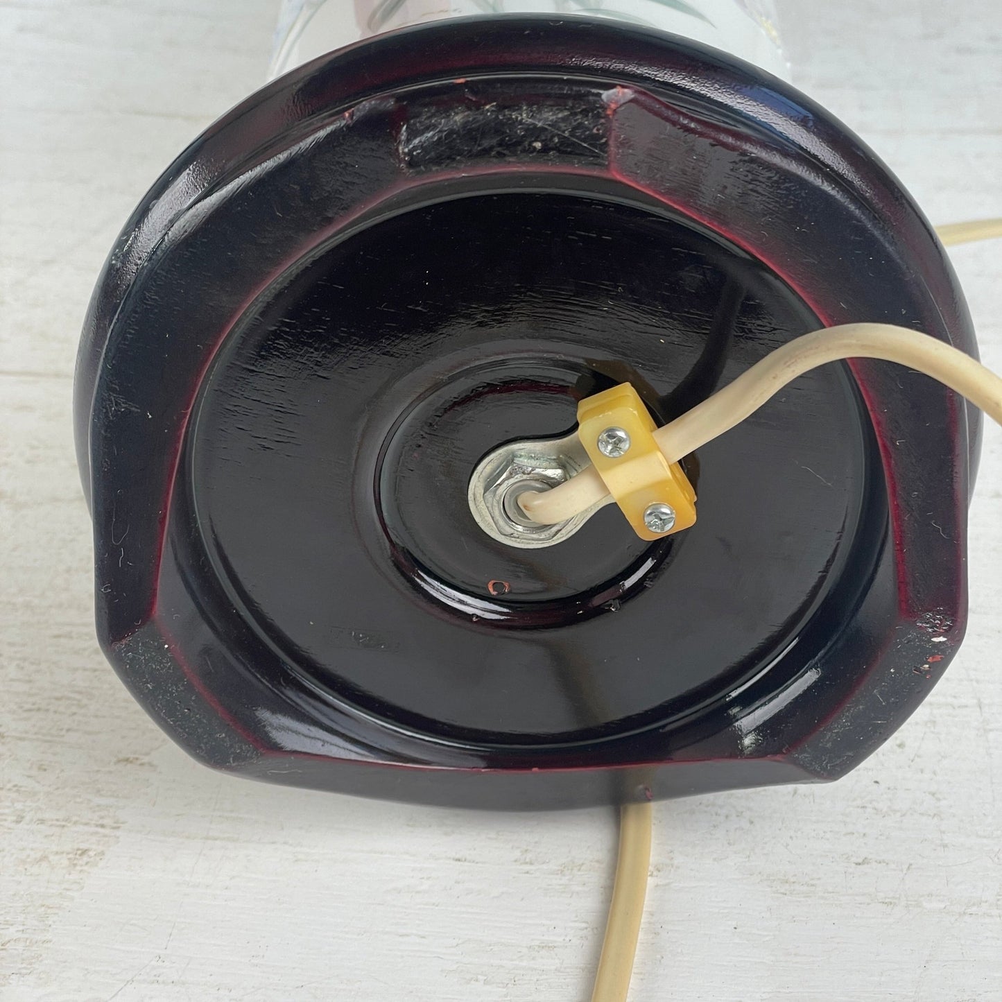 Bordlampe med blomster - Mission Afrika Genbrug