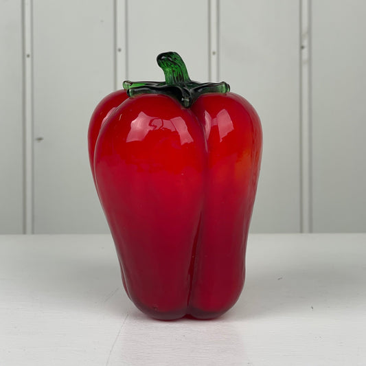 Glaskunst, rød peberfrugt - Mission Afrika Genbrug