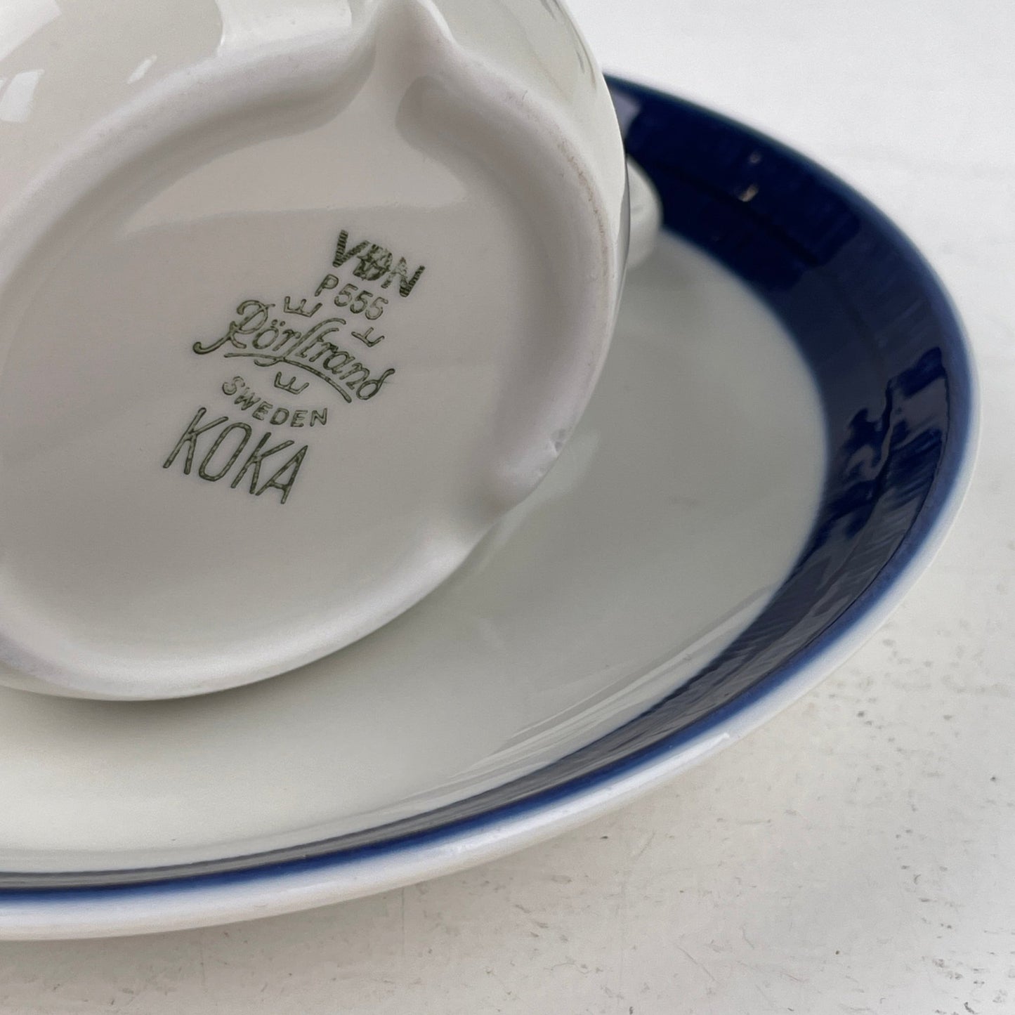 Kop med underkop, “Blå Koka” - Mission Afrika Genbrug