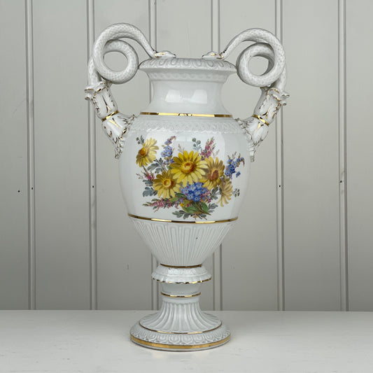 Stor antik håndmalet vase - Mission Afrika Genbrug