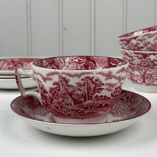 Tekop m. underkop, Engelsk fajance - Mission Afrika Genbrug