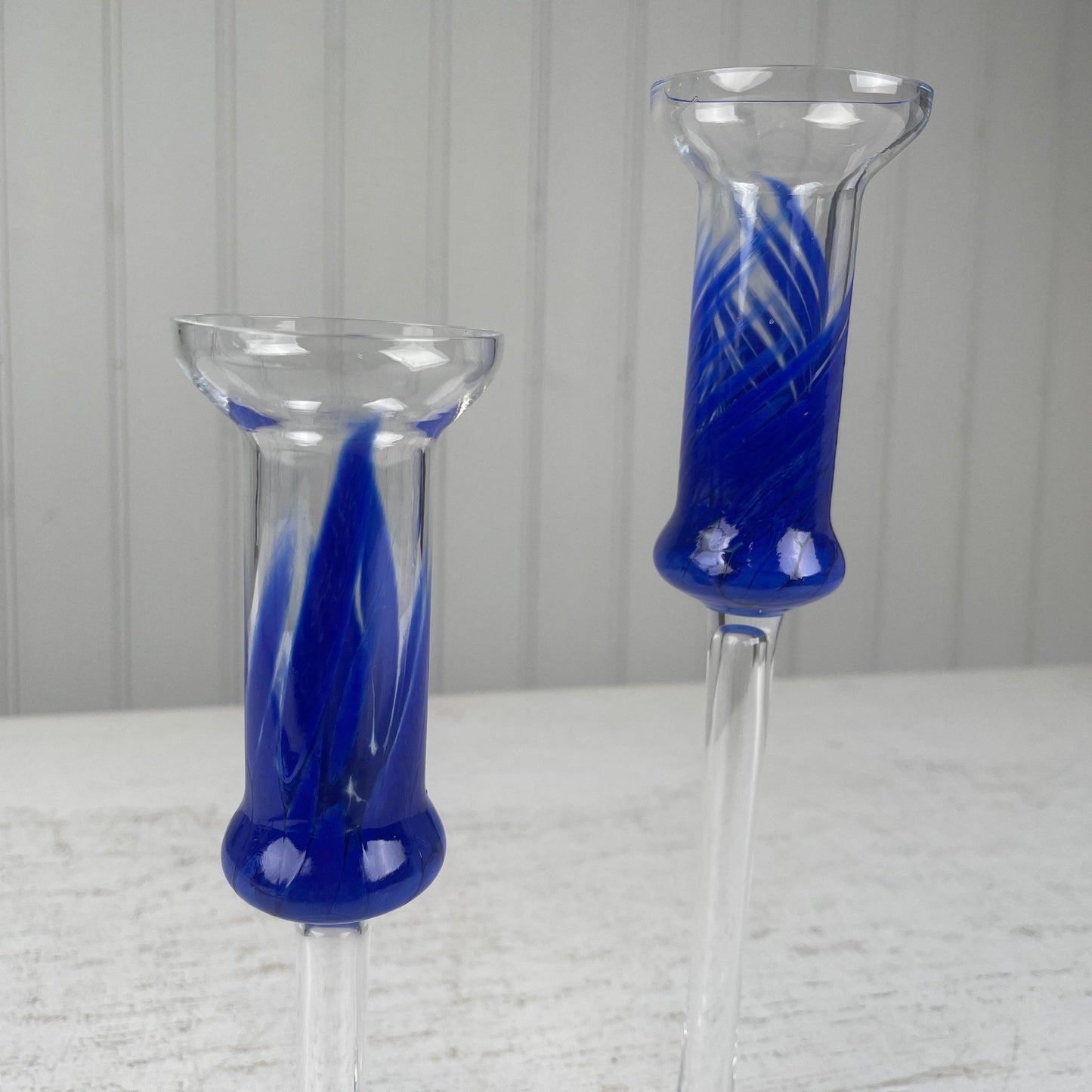Vintage glas lysestager - Mission Afrika Genbrug