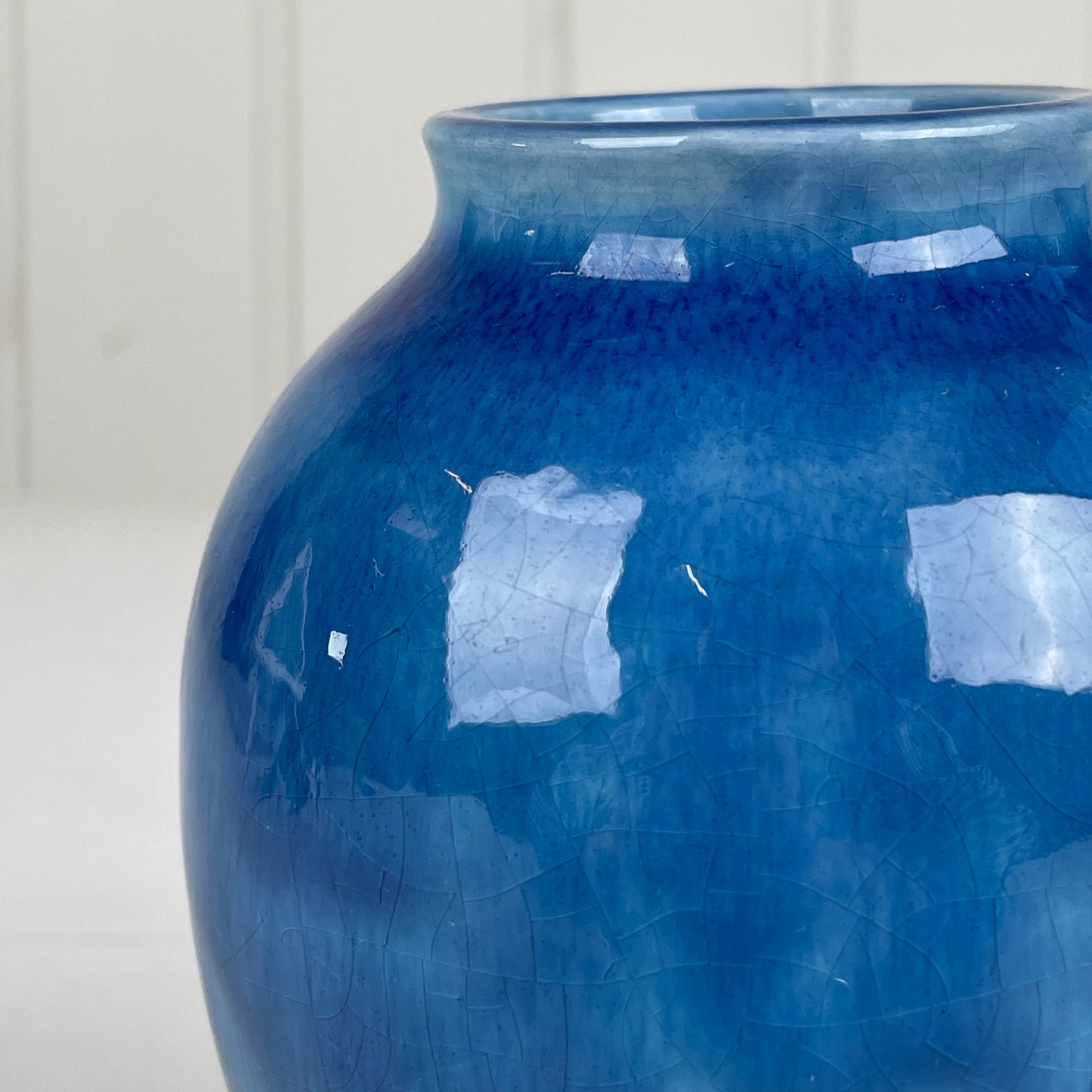 Knabstrup, blå keramik vase