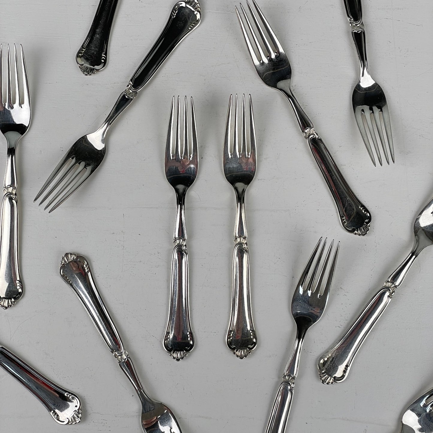 12 vintage gafler, Sølvplet - Mission Afrika Genbrug