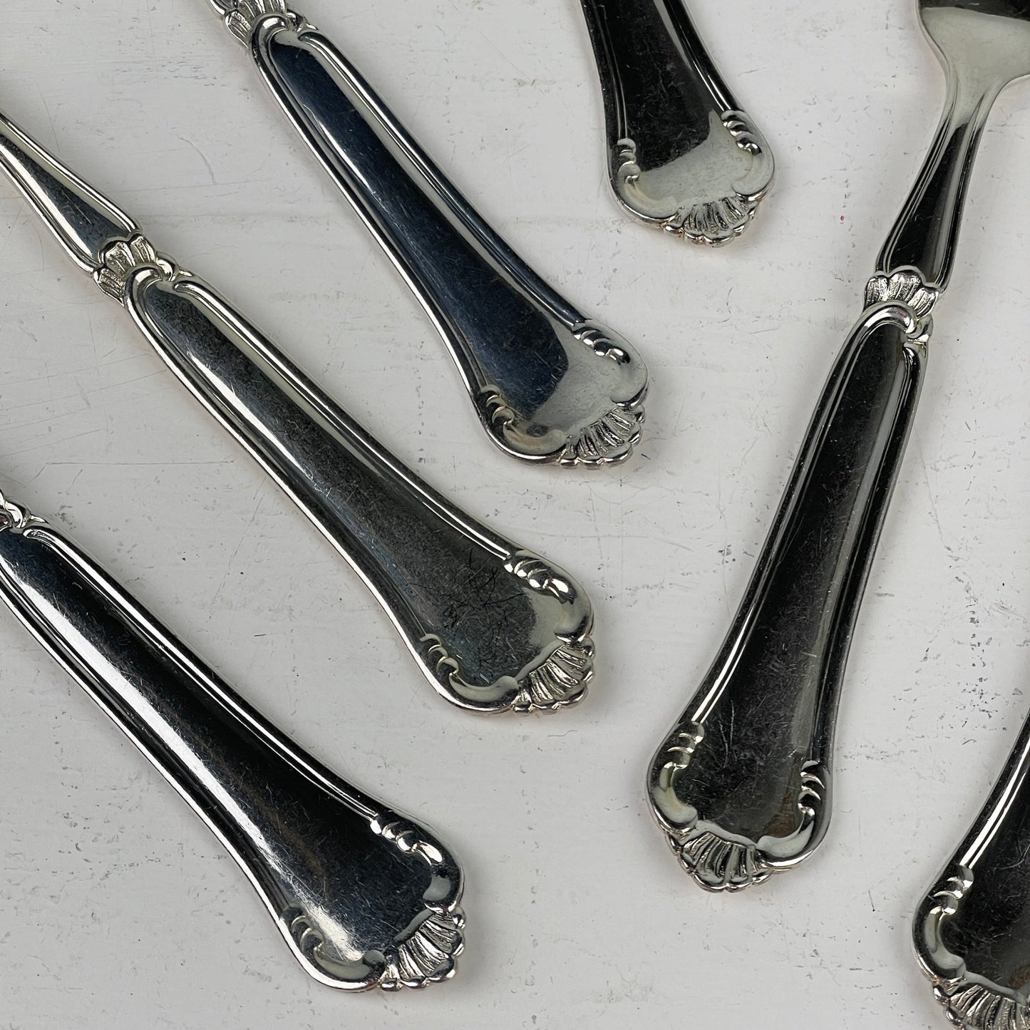 12 vintage gafler, Sølvplet - Mission Afrika Genbrug