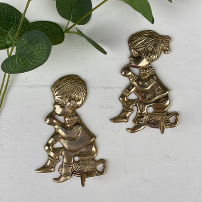 2 stk. vintage messing knager