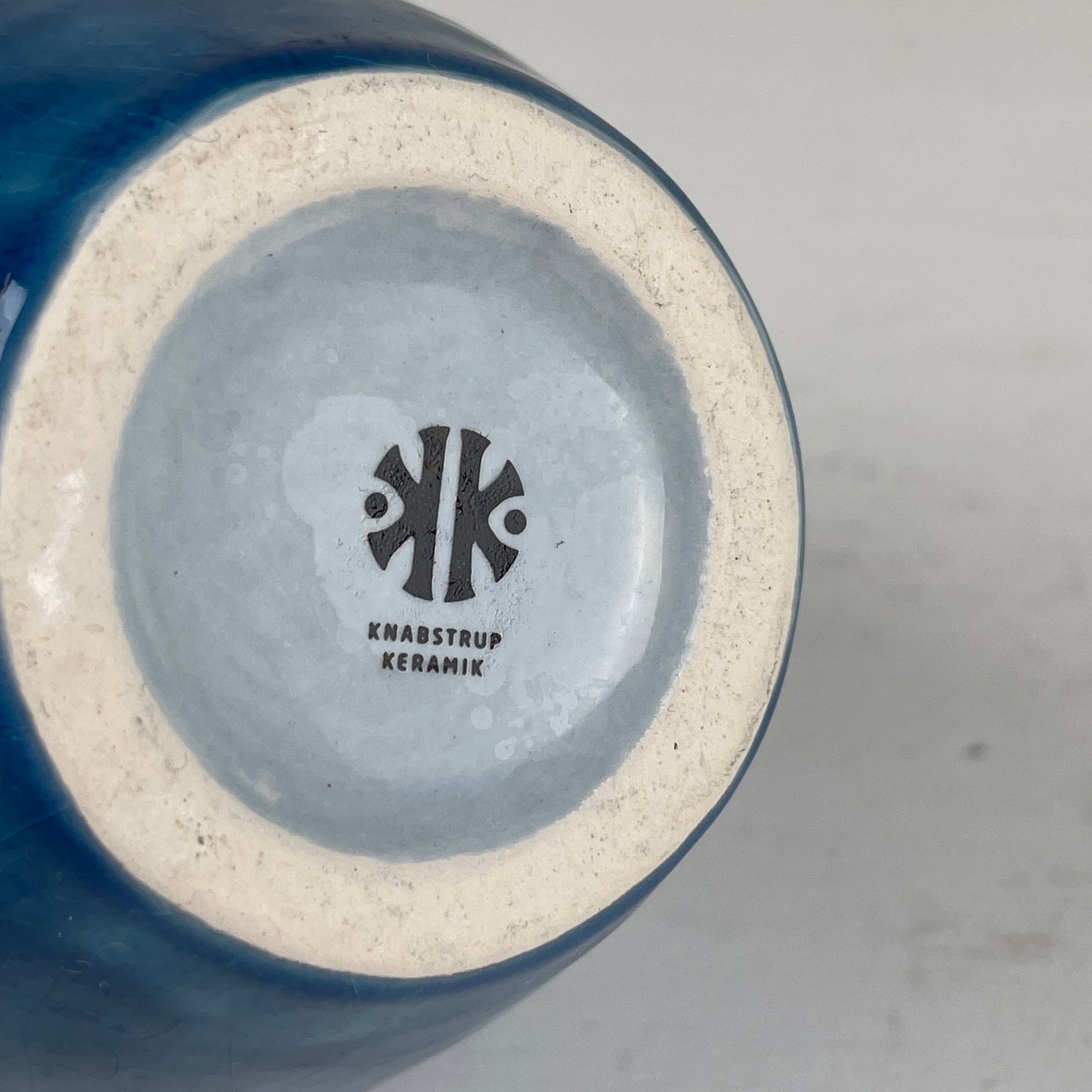 Knabstrup, blå keramik vase