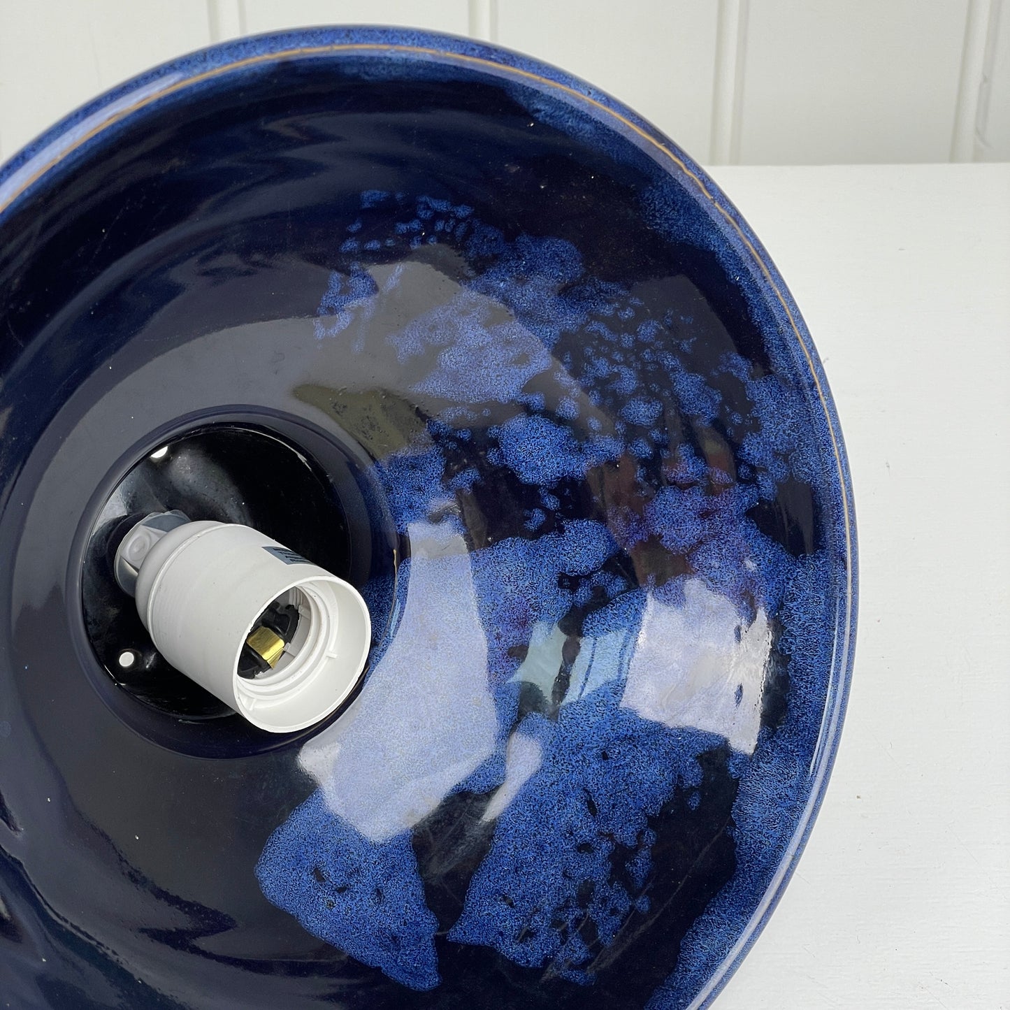 Glaseret keramik lampe/pendel