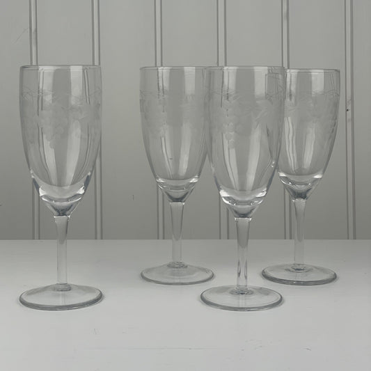 4 stk. Vintage champagneglas - Mission Afrika Genbrug