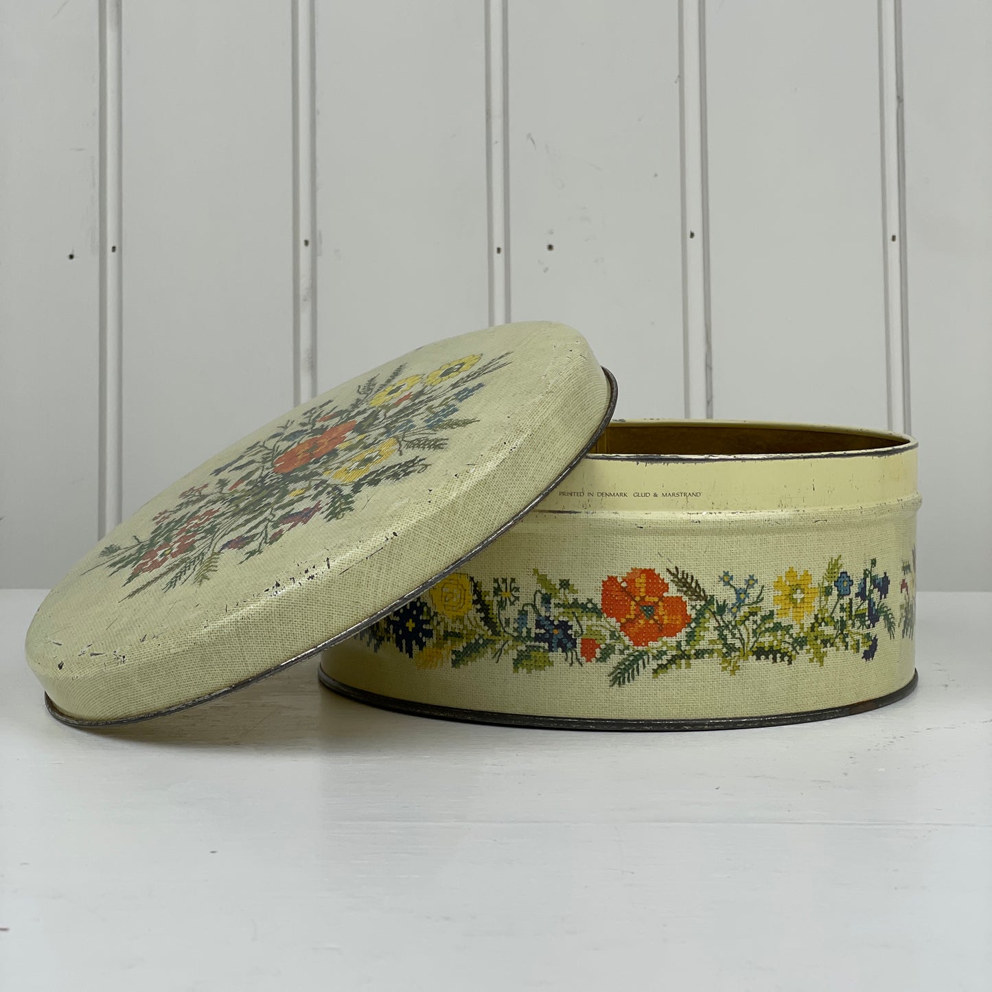 Vintage kagedåse med blomstermotiver, Glud & Marstrand