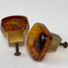 2 stk Rav farvede greb med messing