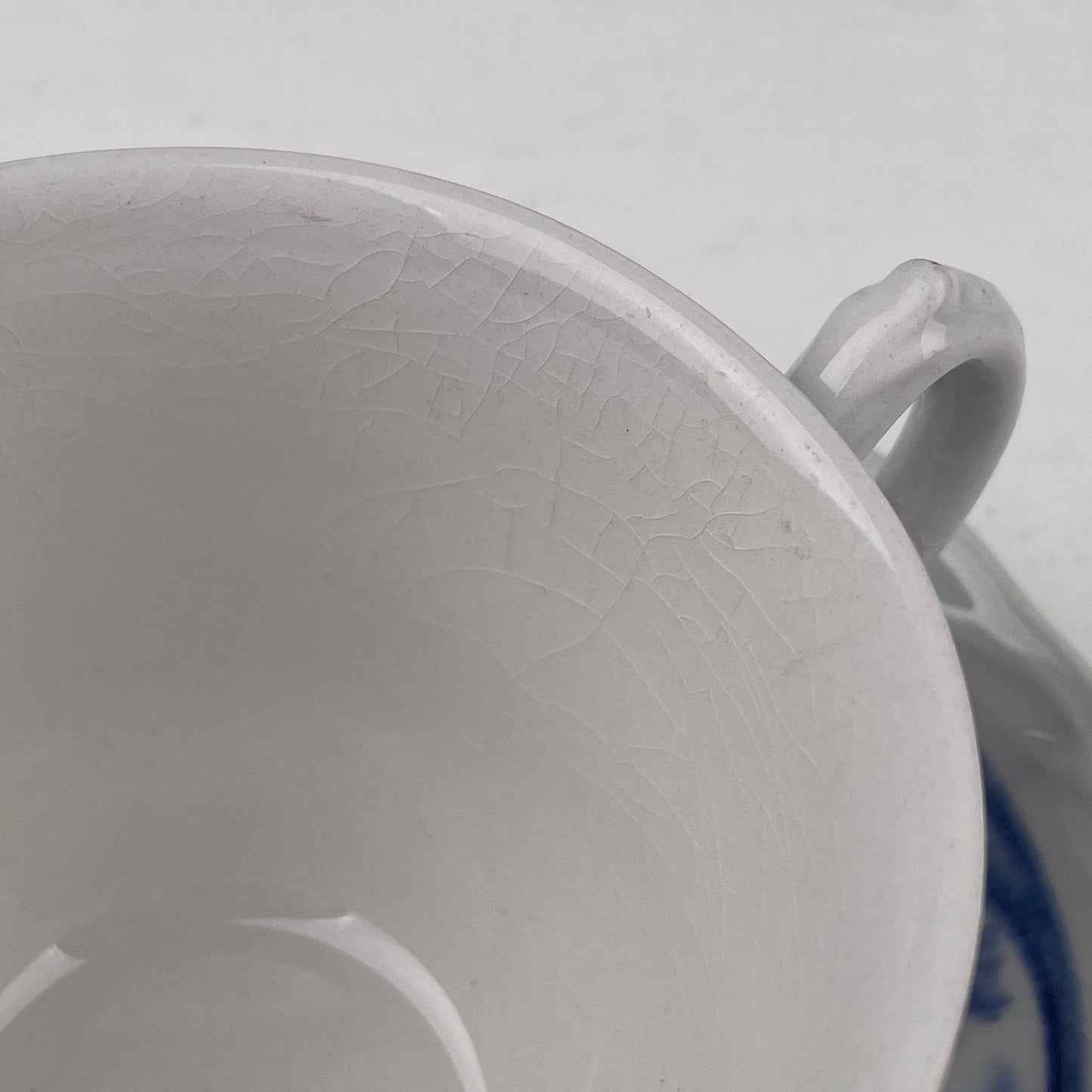 4 stk. kop med underkop, fajance, Staffordshire England