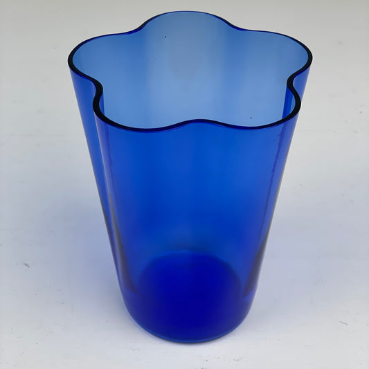 Tulipanvase i blåt glas 18cm