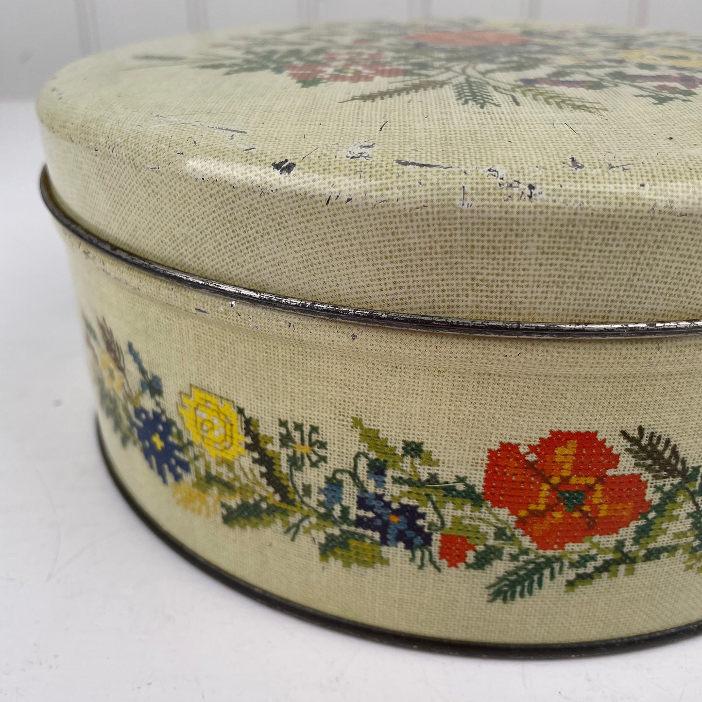 Vintage kagedåse med blomstermotiver, Glud & Marstrand