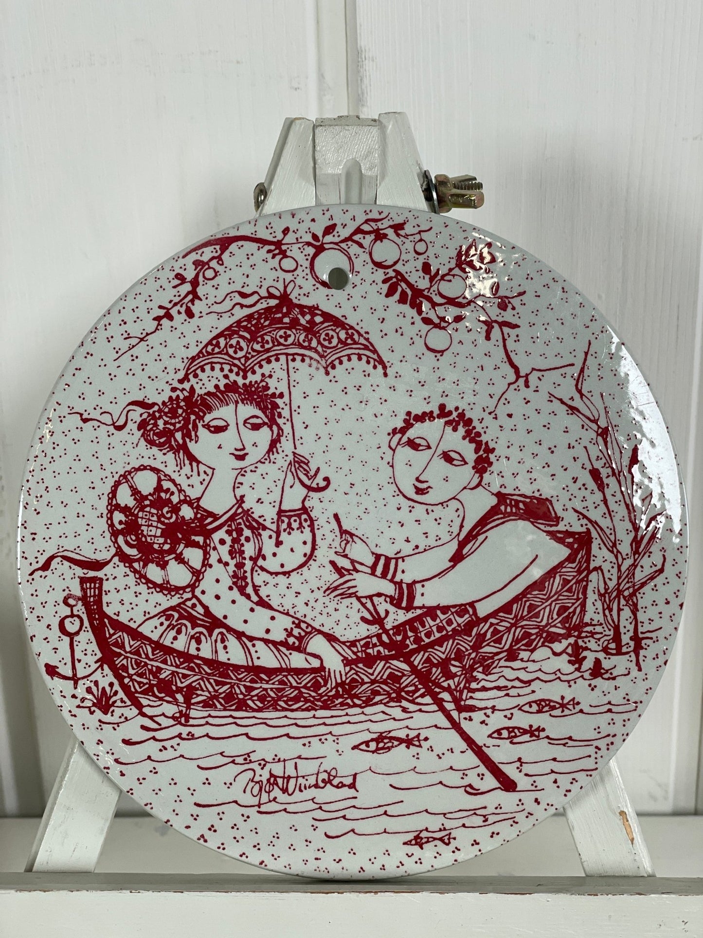 Bjørn Wiinblad månedsplatter - rød - Mission Afrika Genbrug