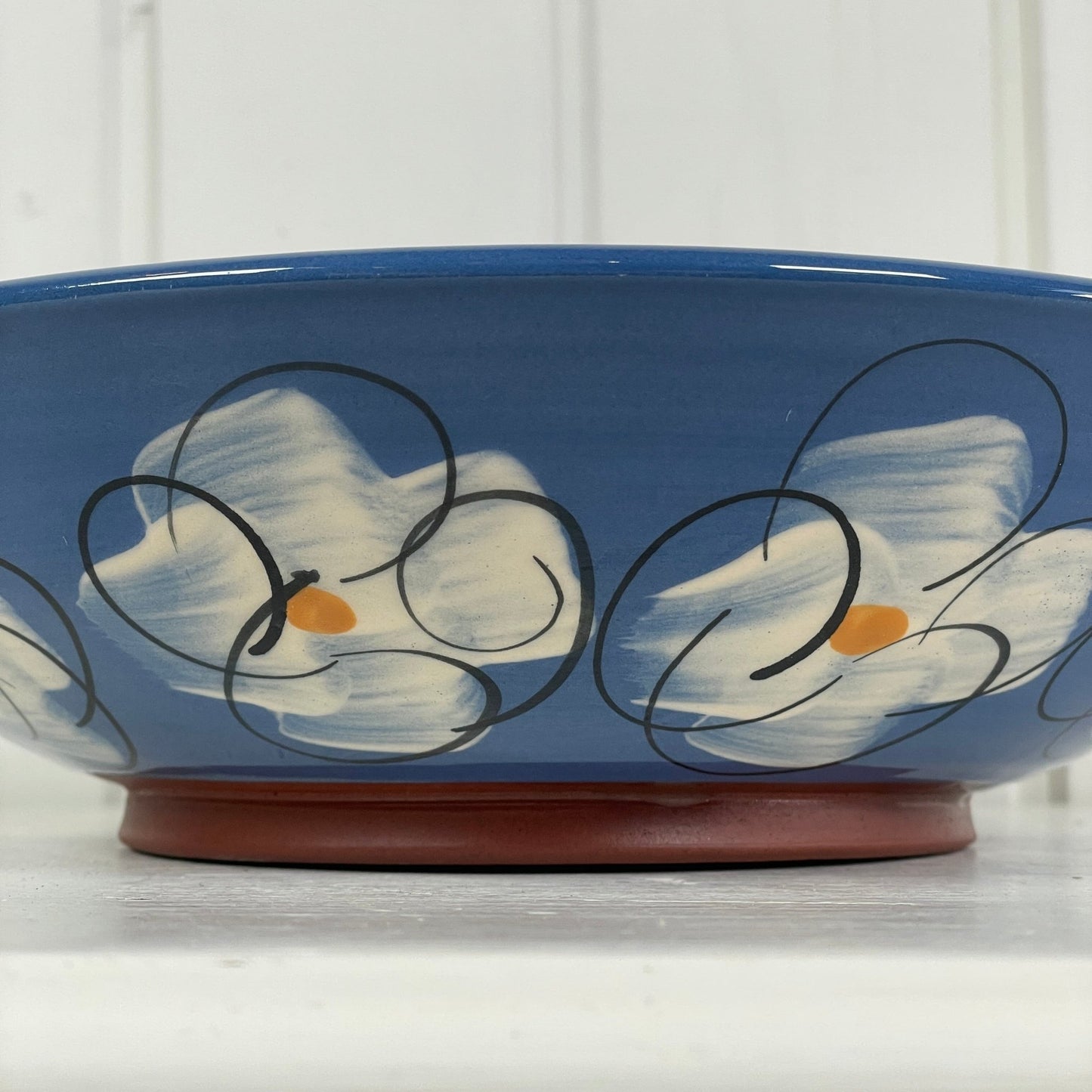 Blåt blomster fad - Mission Afrika Genbrug