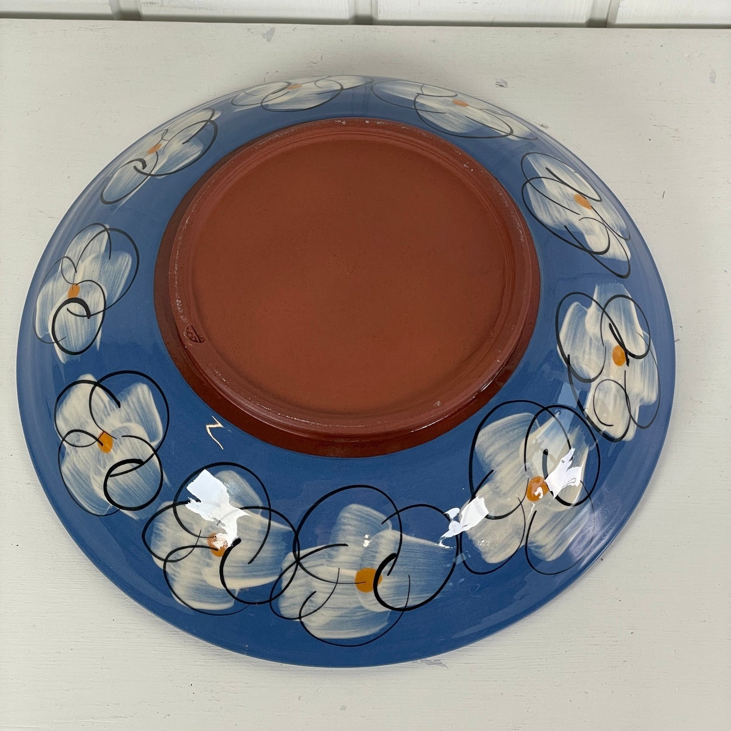 Blåt blomster fad - Mission Afrika Genbrug