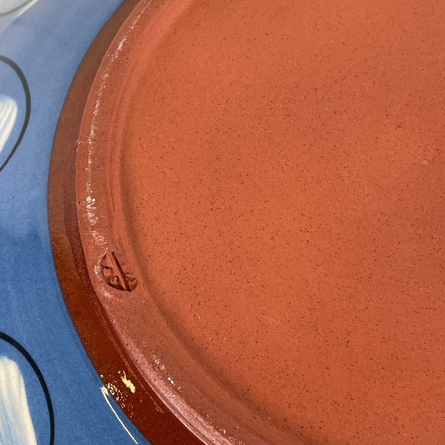 Blåt blomster fad - Mission Afrika Genbrug