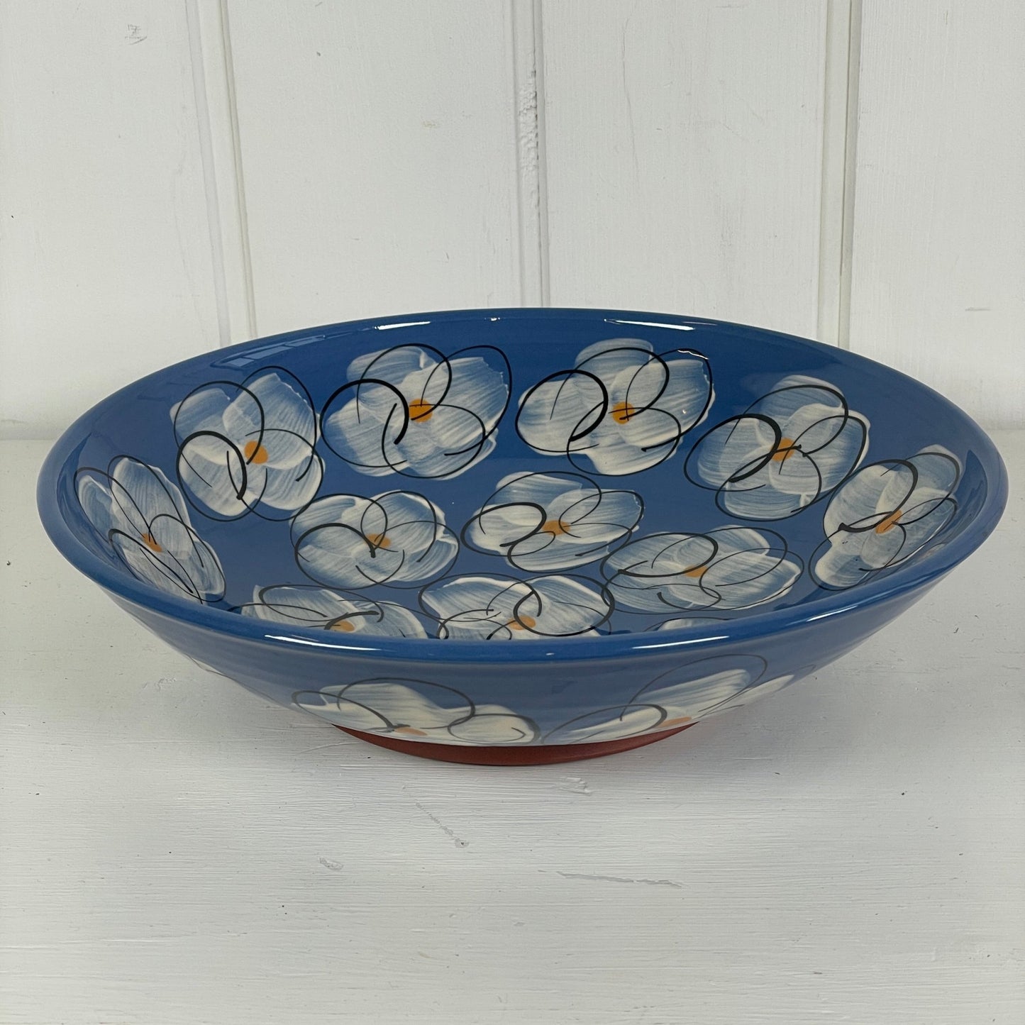 Blåt blomster fad - Mission Afrika Genbrug