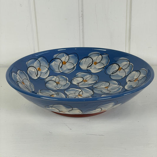 Blåt blomster fad - Mission Afrika Genbrug