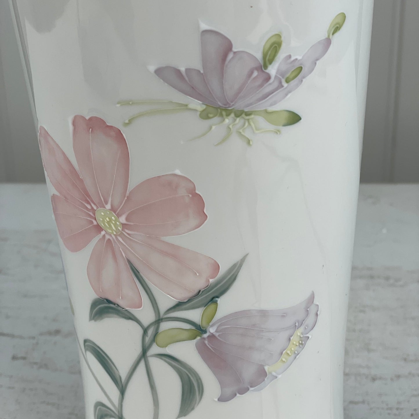 Bordlampe med blomster - Mission Afrika Genbrug