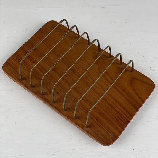 Brødstativ i teak og messing - Mission Afrika Genbrug