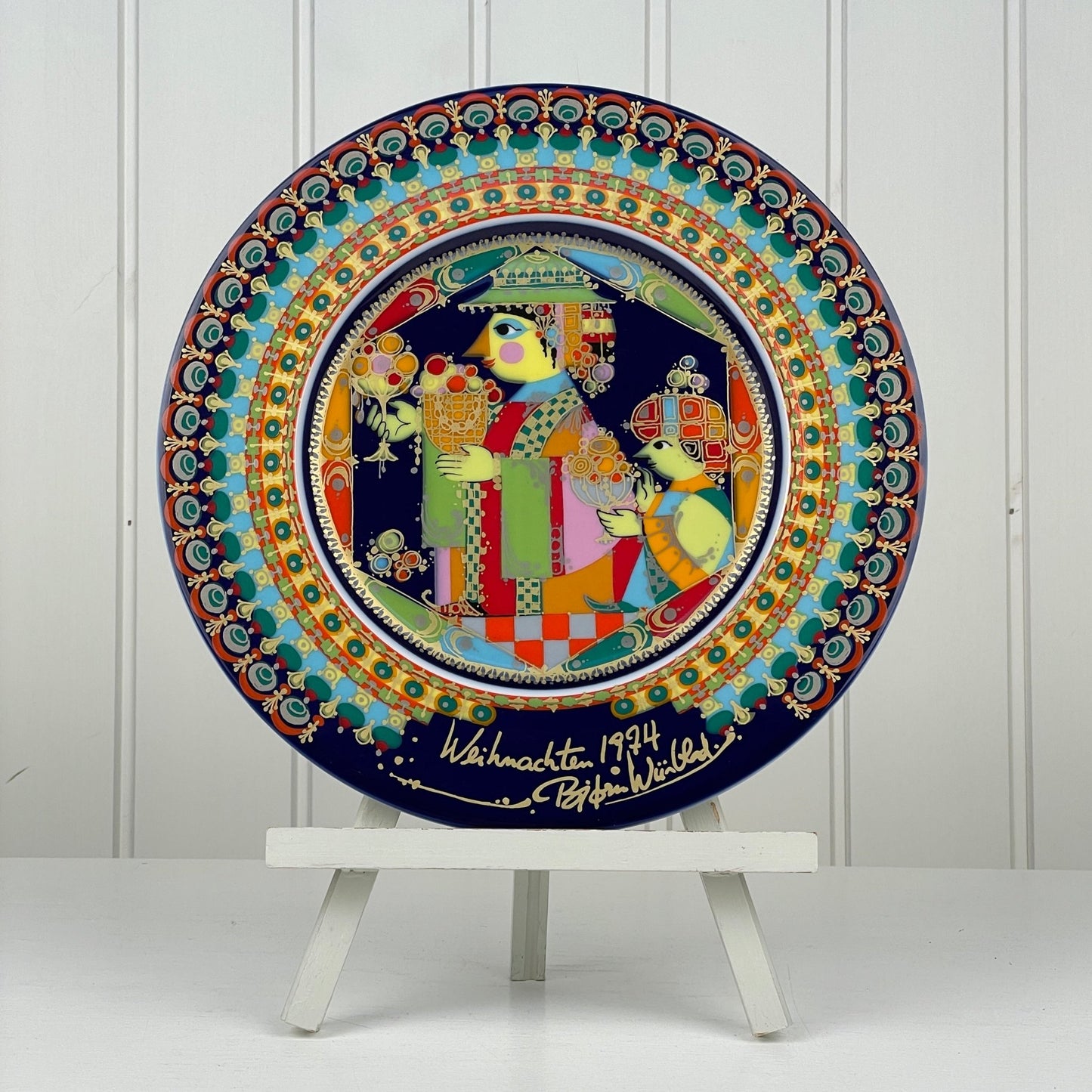 Farverig Platte, Bjørn Wiinblad - Mission Afrika Genbrug