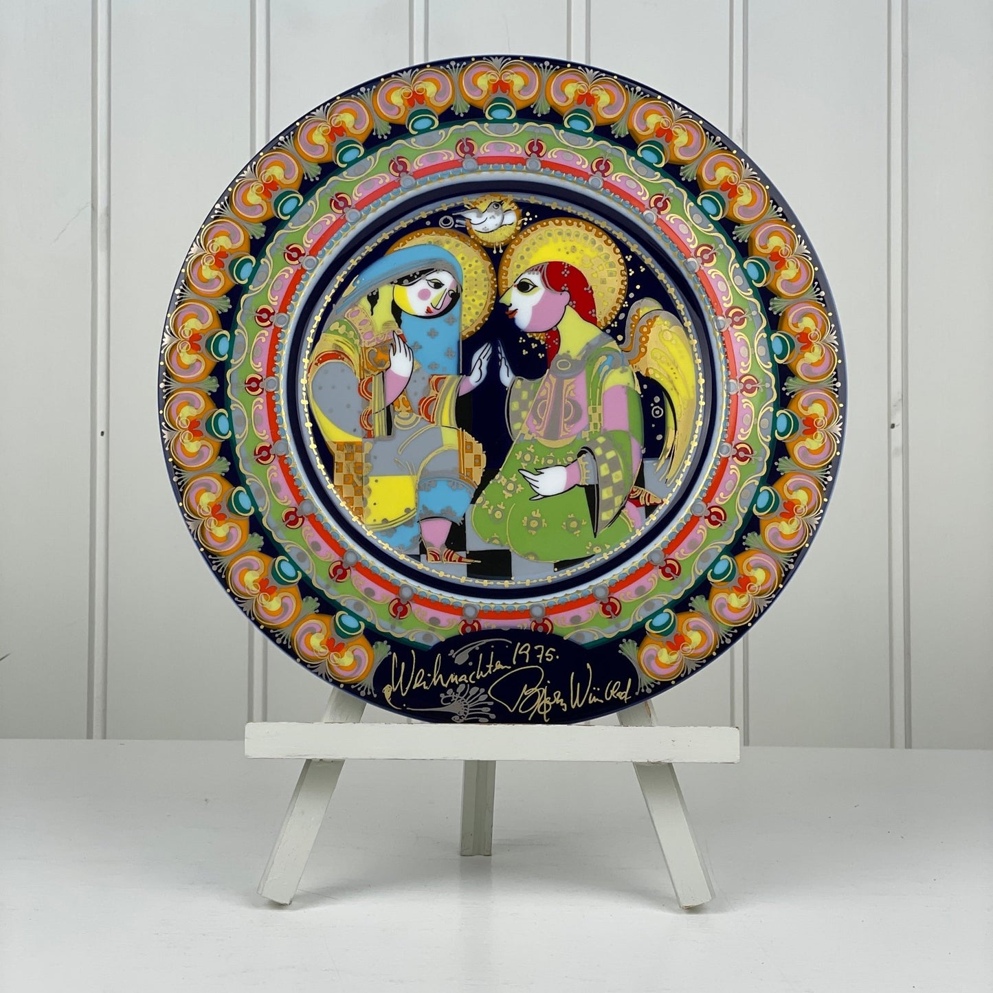 Farverig Platte, Bjørn Wiinblad - Mission Afrika Genbrug