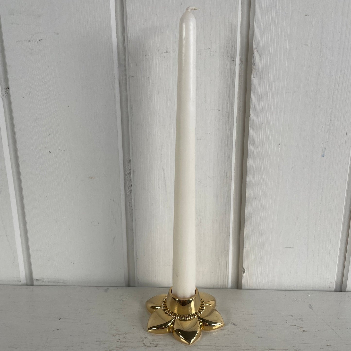 Georg Jensen “Johanne” guldbelagt lysestage. - Mission Afrika Genbrug