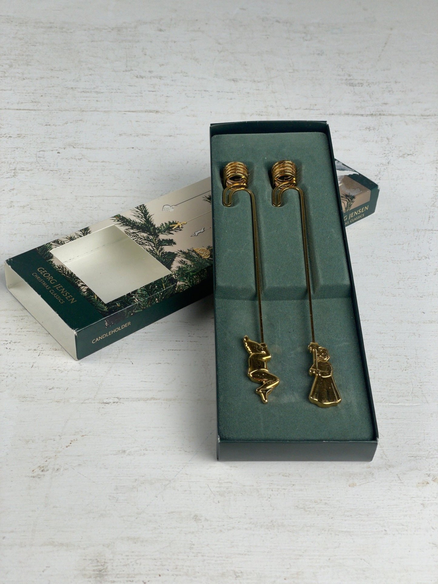 Georg Jensen, lysholdere, forgyldt - Mission Afrika Genbrug