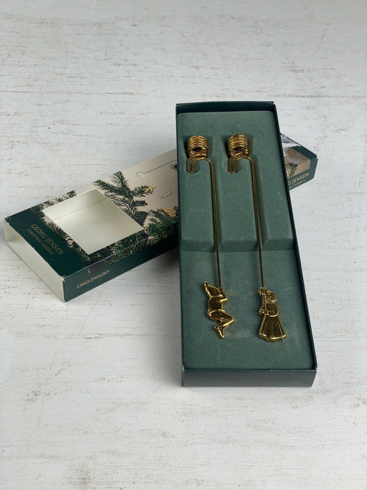 Georg Jensen, lysholdere, forgyldt - Mission Afrika Genbrug