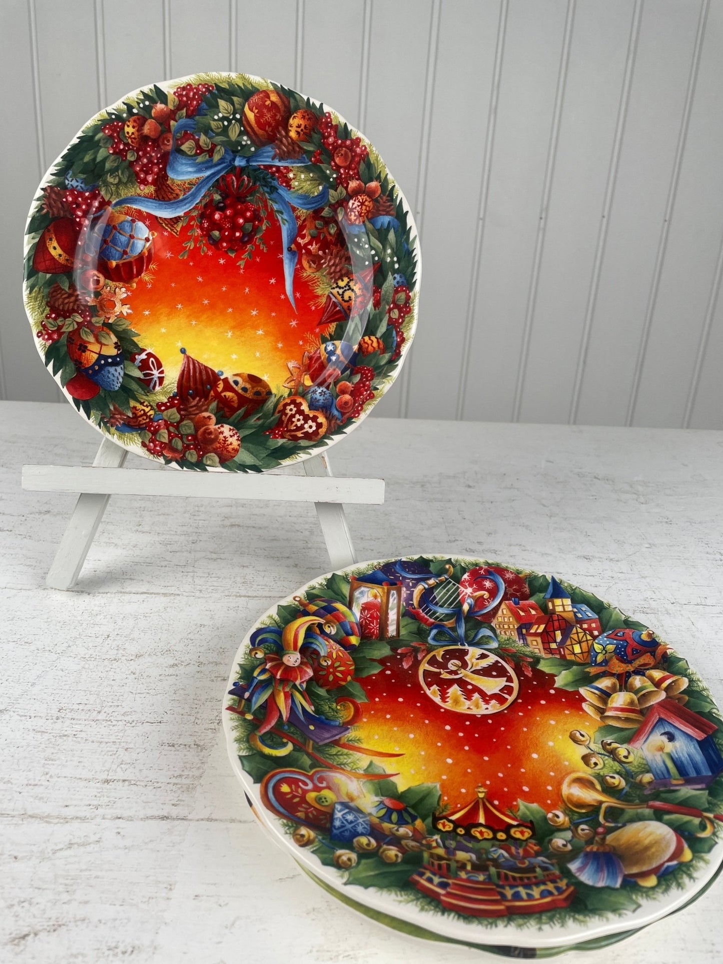 Gien fransk vintage juletallerken. 2007 - Mission Afrika Genbrug