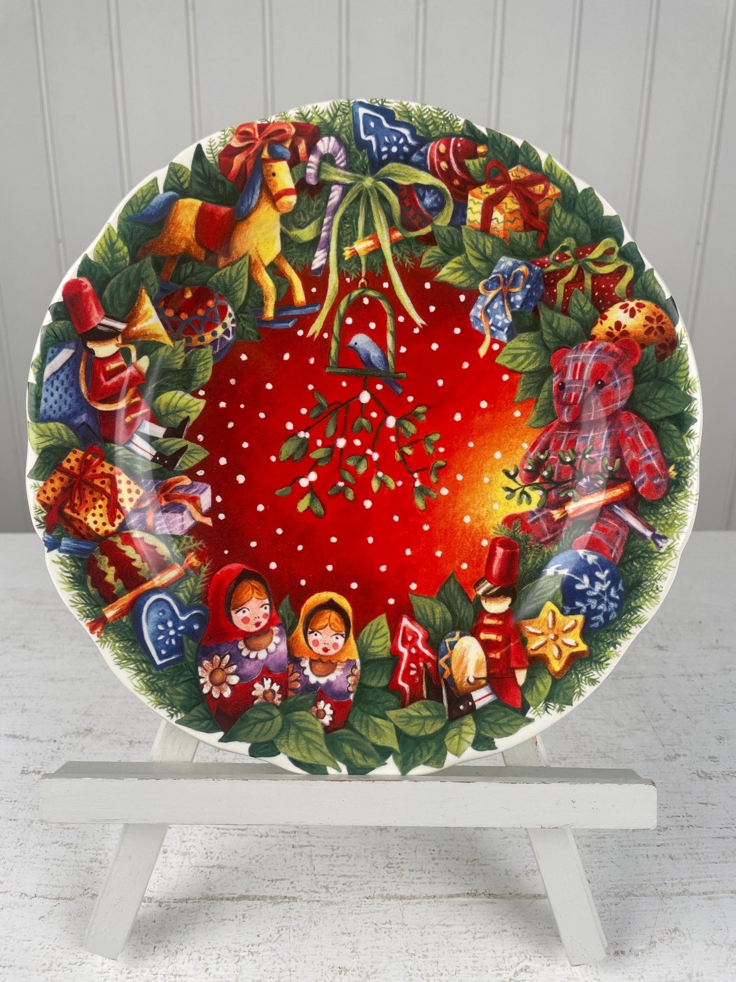 Gien fransk vintage juletallerken. 2008 - Mission Afrika Genbrug