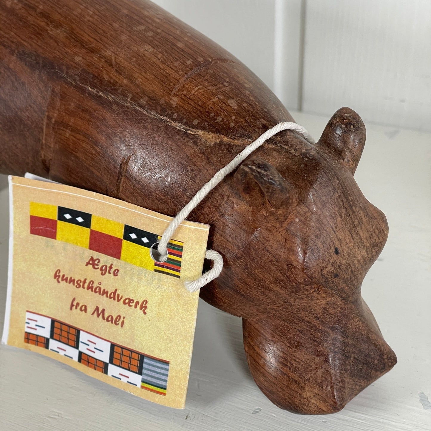 Håndlavet flodhest fra Mali - Mission Afrika Genbrug