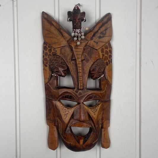 Håndskåret Afrikansk Maske - Mission Afrika Genbrug