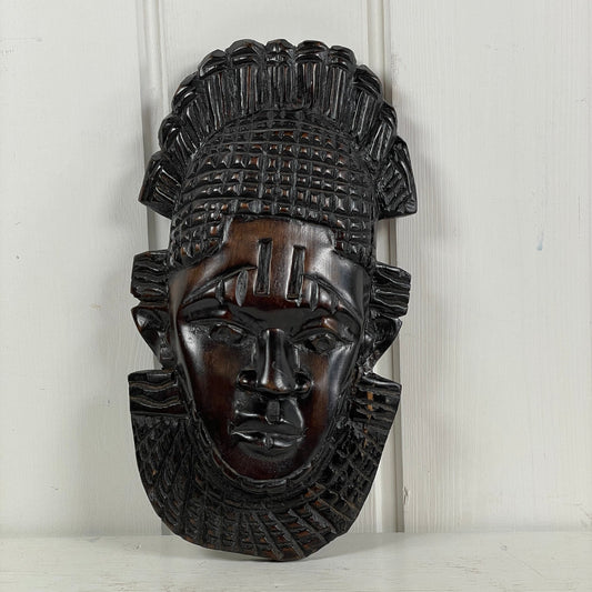 Håndskåret afrikansk maske - Mission Afrika Genbrug