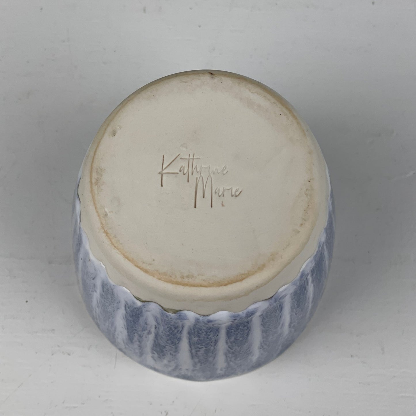 Keramik kop, blå, Kathrine Marie - Mission Afrika Genbrug