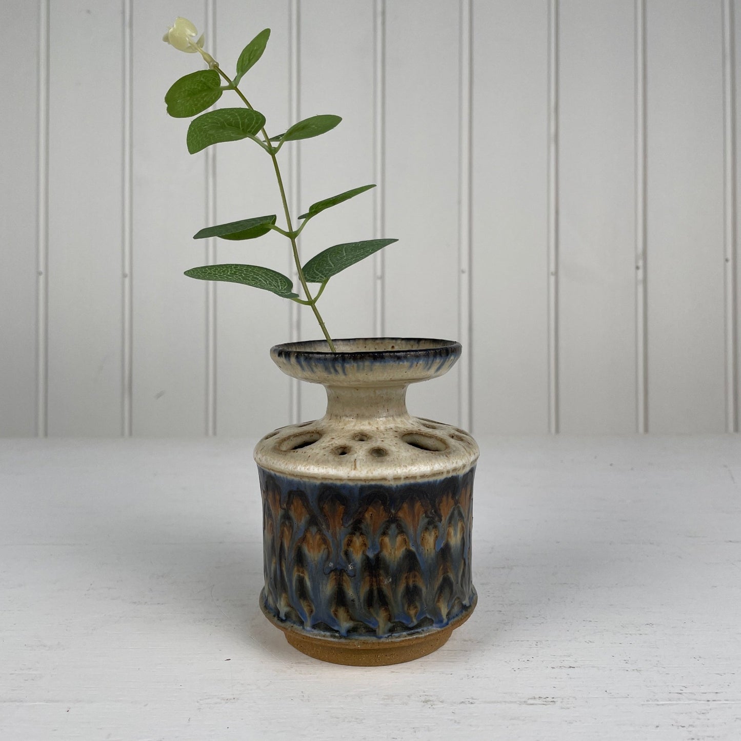 Keramik vase/lysholder, Nis Stougaard - Mission Afrika Genbrug