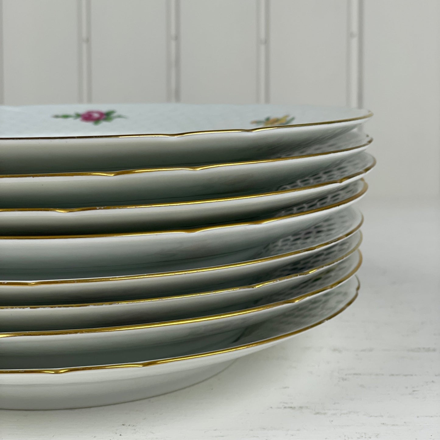 Middagstallerkener, 8 stk., Saksisk Blomst, Bing & Grøndahl - Mission Afrika Genbrug