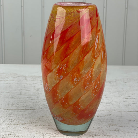 Mundblæst glasvase 21cm - Mission Afrika Genbrug