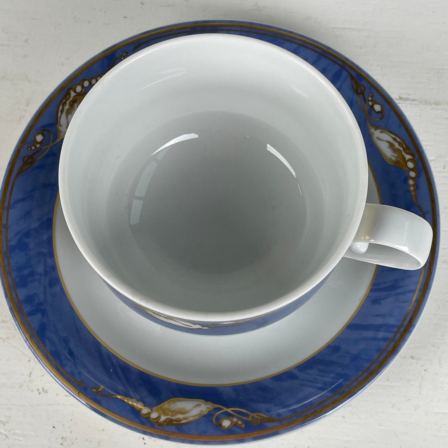 Royal Copenhagen “blå magnolia” thekop med underkop - Mission Afrika Genbrug