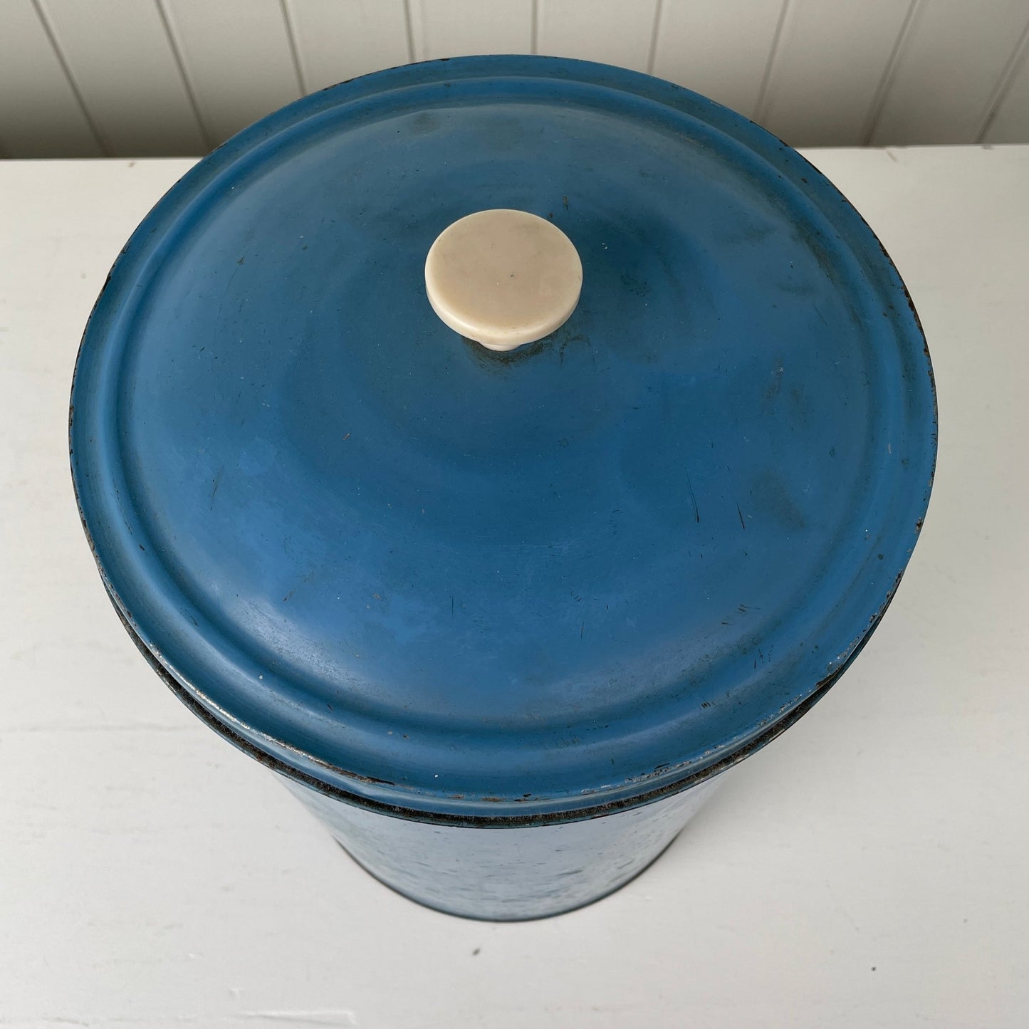 Stor antik emalje dåse 40cm - Mission Afrika Genbrug