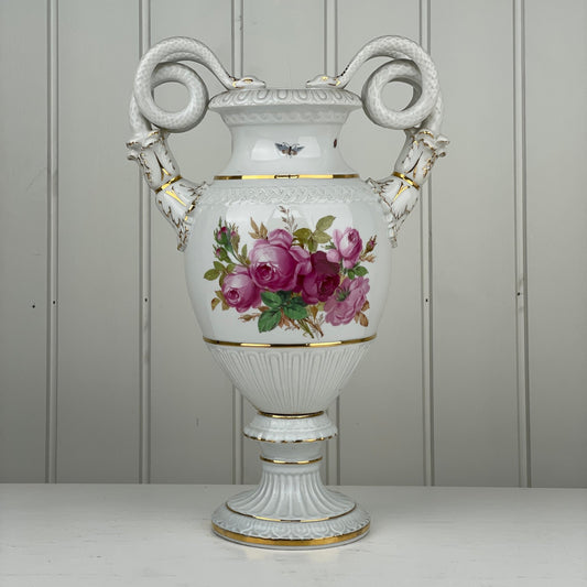 Stor antik håndmalet vase - Mission Afrika Genbrug