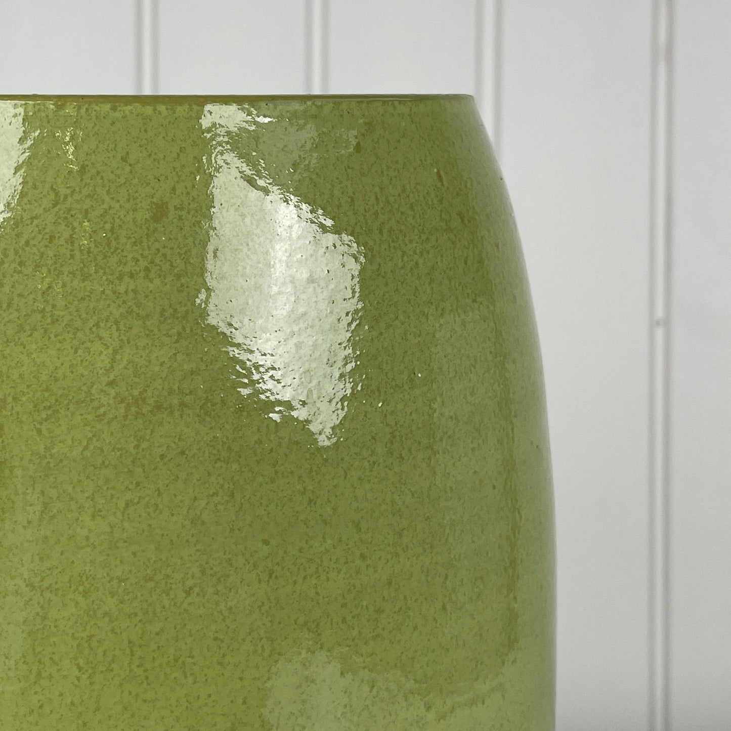 Stor grøn keramik vase - Mission Afrika Genbrug