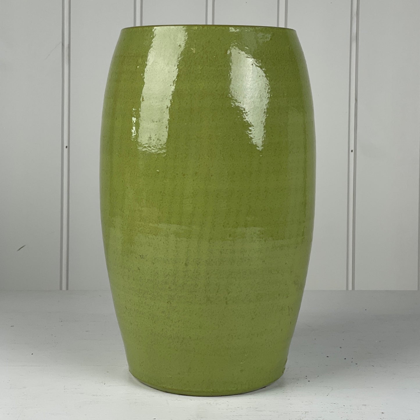 Stor grøn keramik vase - Mission Afrika Genbrug