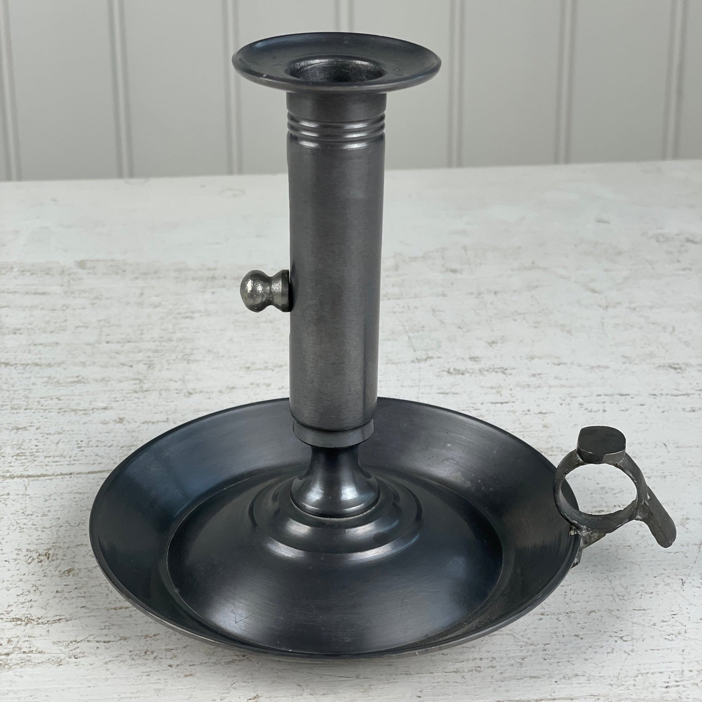 Tin antik kammerlysestage 15cm - Mission Afrika Genbrug