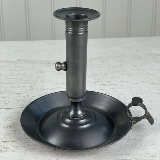 Tin antik kammerlysestage 15cm - Mission Afrika Genbrug