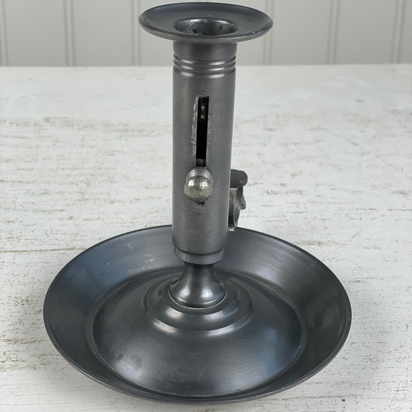 Tin antik kammerlysestage 15cm - Mission Afrika Genbrug