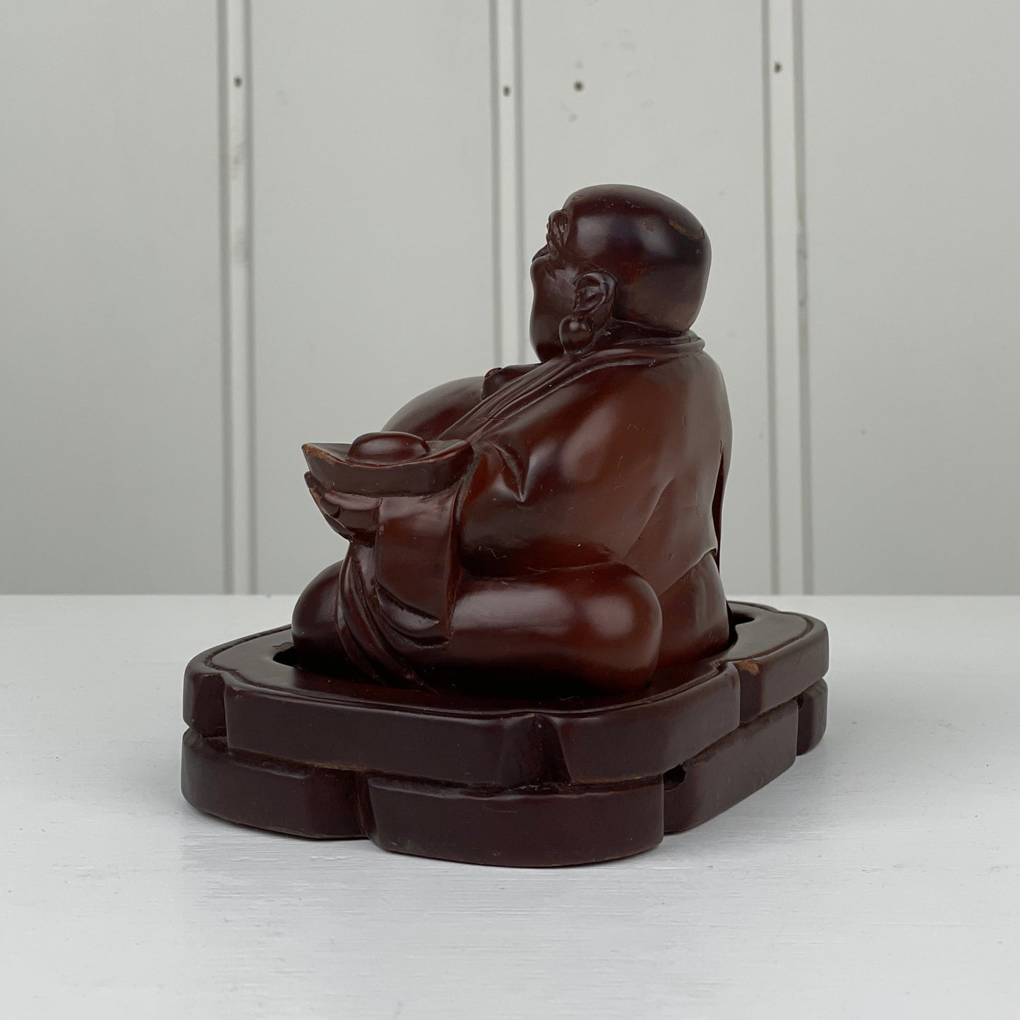 Træfigur, Happy Buddha - Mission Afrika Genbrug